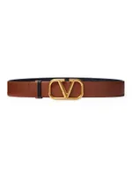 Vlogo Signature Reversible Elk-Print Calfskin Belt 40 MM