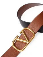 Vlogo Signature Reversible Elk-Print Calfskin Belt 40 MM