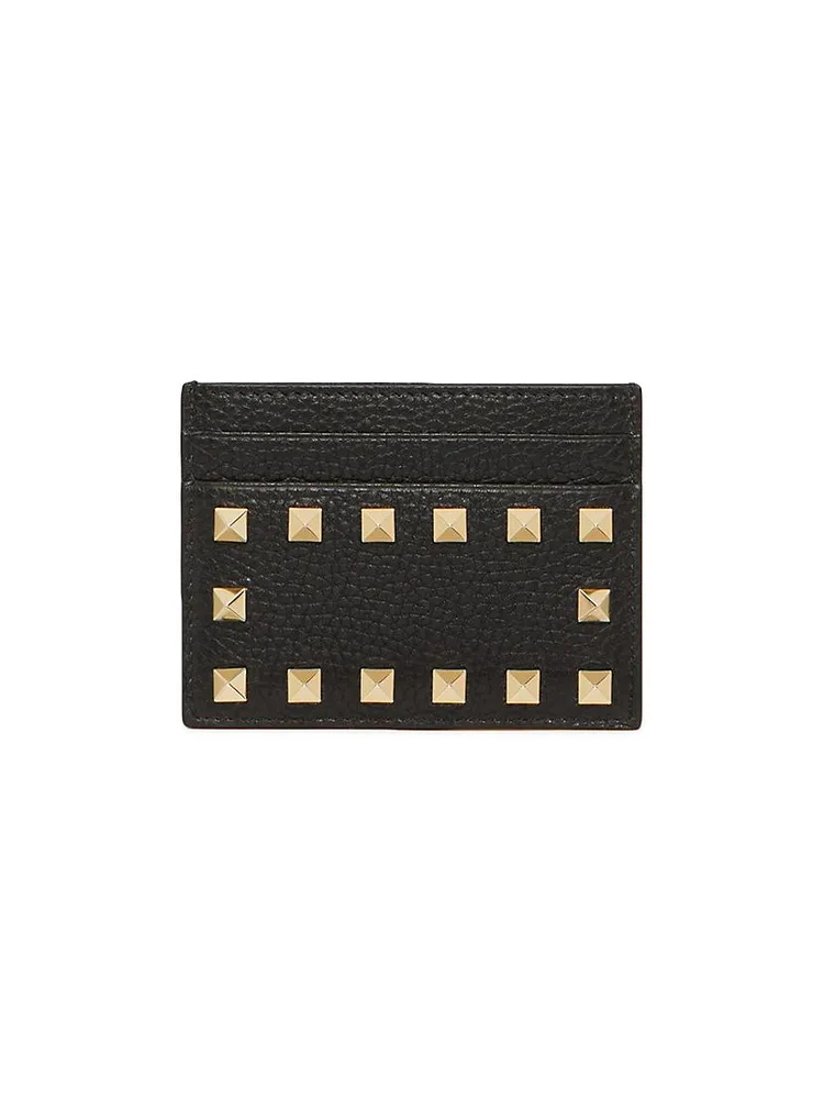 Rockstud Grainy Calfskin Cardholder