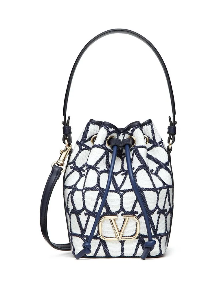 Vlogo Signature Mini Bucket Bag In Toile Iconographe