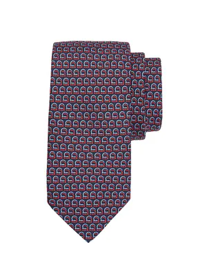 Gancini Printed Tie