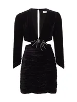 Vivi Silk-Blend Velvet Minidress