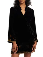 Iris Velvet Deco Wrap Minidress