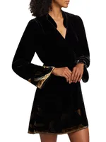 Iris Velvet Deco Wrap Minidress