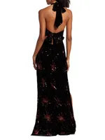 Starburst Sequin Velvet Gown