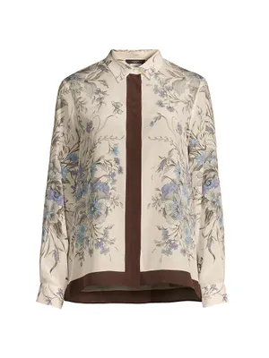 Ponte Floral Silk Shirt