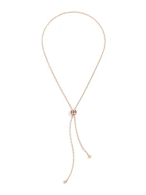 Iconica 18K Rose Gold & Garnet Lariat Necklace