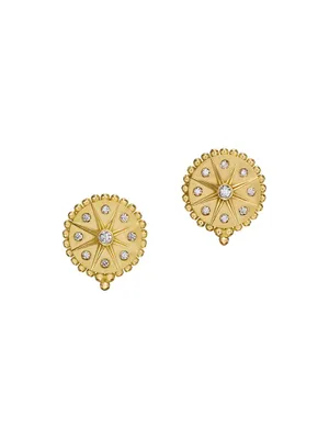 Celestial Orbit 18K Yellow Gold & 0.11 TCW Diamond Stud Earrings