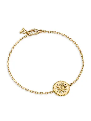 Celestial Orbit 18K Yellow Gold & 0.2 TCW Diamond Sun Charm Bracelet