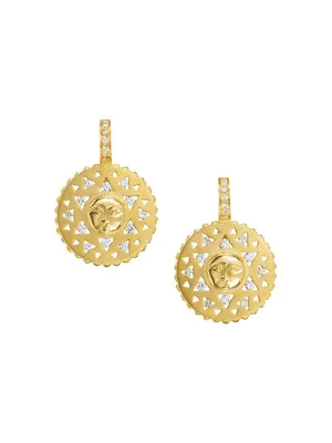 Celestial Orbit 18K Yellow Gold & 0.25 TCW Diamond Sun Drop Earrings