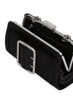 Nolan Satin Pave Buckle Clutch