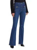 Brandi Patch Pocket Flare Jeans