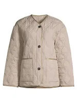 Quilted Collarless Short Jacket