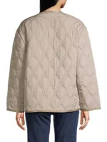 Quilted Collarless Short Jacket