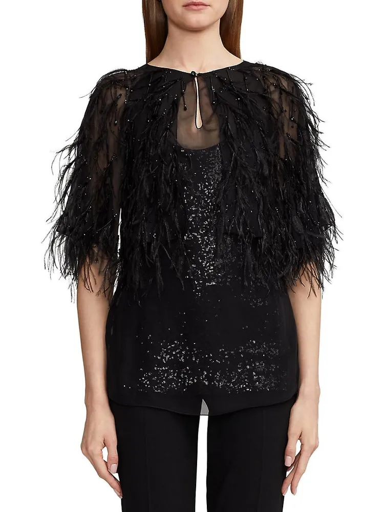 Kerenza Feathered Silk Top