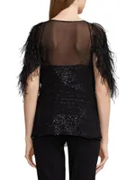 Kerenza Feathered Silk Top