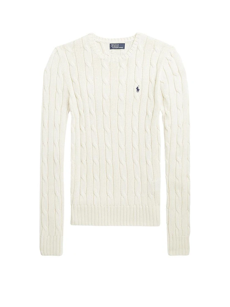 Julianna Cable-Knit Pima Cotton Sweater