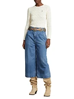 Julianna Cable-Knit Pima Cotton Sweater