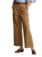Cotton-Blend Wide-Leg Pants