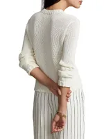 Cotton Shaker-Stitch Sweater