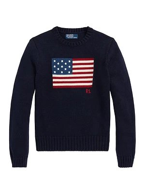 Flag Cotton Crewneck Sweater