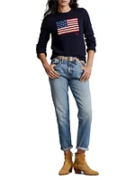 Flag Cotton Crewneck Sweater