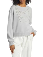 Mainline Faux Pearl & Crystal-Embellished Wool Sweater