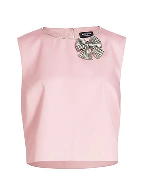 Mainline Duchess Crystal-Embellished Satin Top