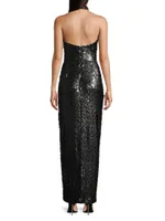 Sequined Halterneck Gown