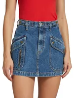 Racer Denim Miniskirt