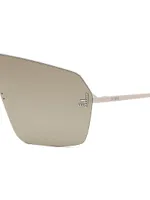 Fendi Roma 53MM Rimless Rectangular Sunglasses