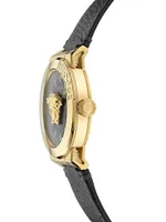 Medusa Infinite IP Yellow Gold & Leather Watch/45MM