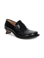 Loewe Tierra 40MM Leather Kitten-Heel Loafer Pumps