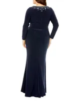 Plus Embellished Jersey Gown