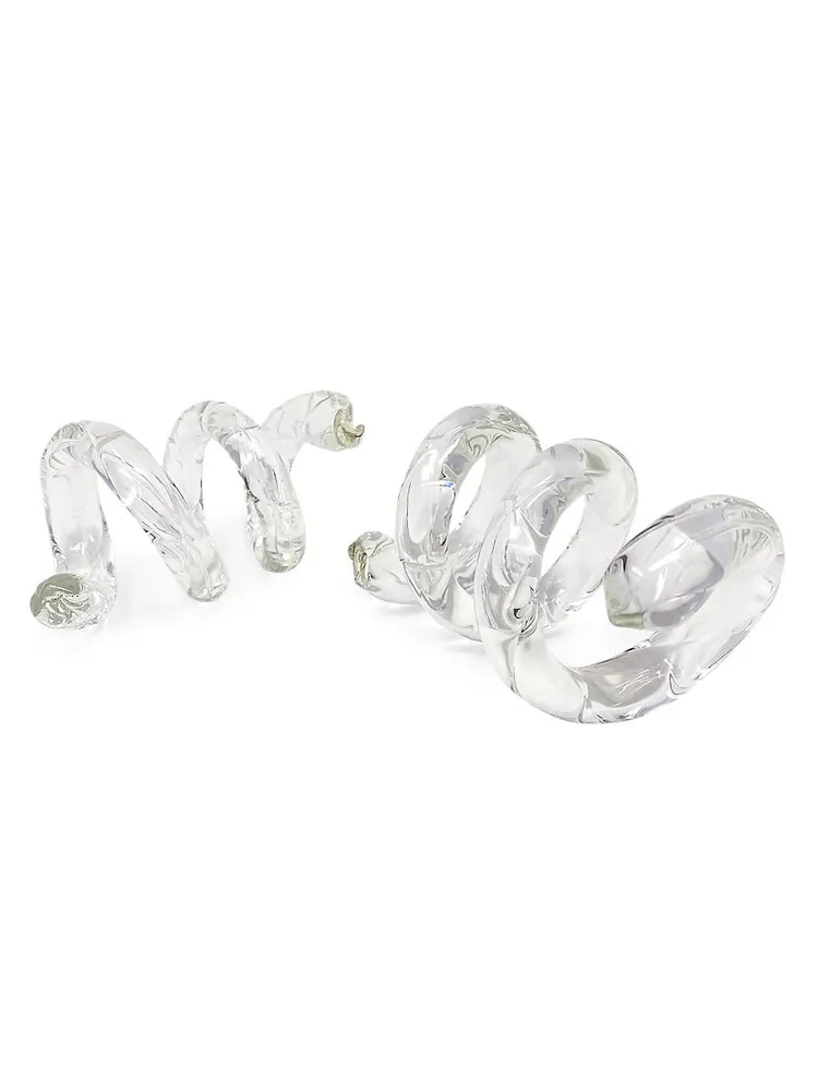 Coil Glass 2-Piece Napkin Rings Set