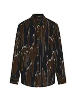 Printed Button-Front Shirt