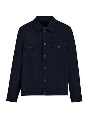 Full-Button Suede Jacket