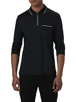 Quarter-Zip Long-Sleeve Polo Shirt