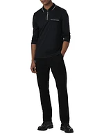 Quarter-Zip Long-Sleeve Polo Shirt