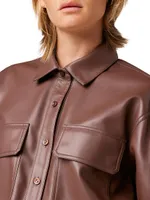 Oversized Faux-Leather Shirt