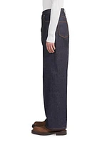 Pleated Five-Pocket Jeans