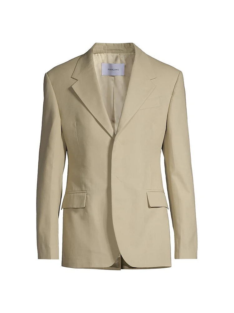 Cotton Two-Button Suit Jacket