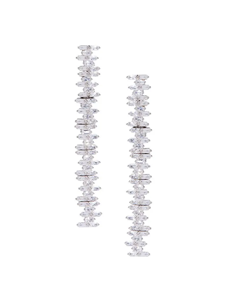Cindy Rhodium Vermeil & Crystal Drop Earrings
