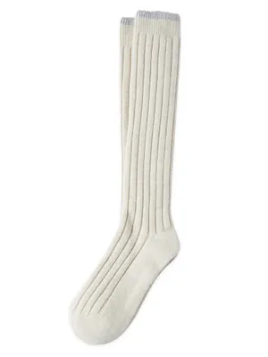 Cashmere Chiné Rib Knit Socks