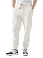 Brushed Cotton French Terry Joggers With Crête Detail