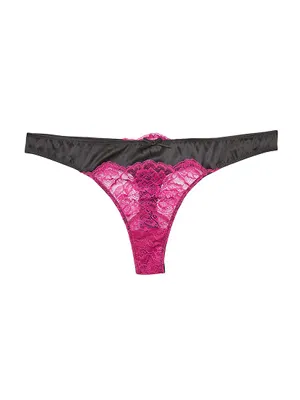 Roxy Colorblocked Lace & Satin Thong