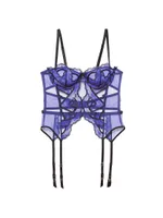 Hendrix Floral Embroidered Mesh Garter Basque Bra