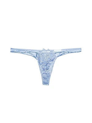 Whitney Floral Embroidered Satin Thong