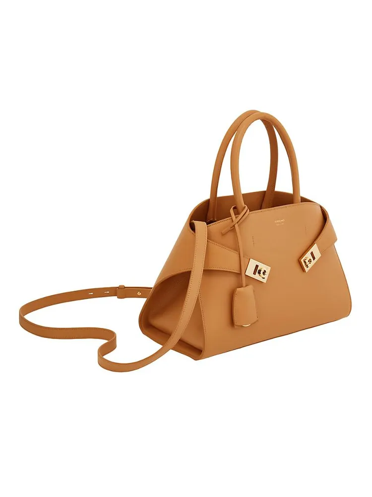 Small Hug Leather Top-Handle Bag