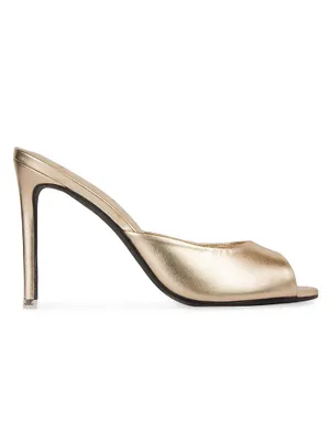 Alessia Metallic Leather Mules